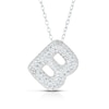 Thumbnail Image 1 of Sterling Silver Cubic Zirconia 'B' Bubble Initial Necklace