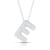 Thumbnail Image 1 of Sterling Silver Cubic Zirconia 'E' Bubble Initial Necklace