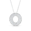 Thumbnail Image 1 of Sterling Silver Cubic Zirconia 'O' Bubble Initial Necklace