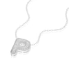 Thumbnail Image 2 of Sterling Silver Cubic Zirconia 'P' Bubble Initial Necklace