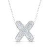 Thumbnail Image 1 of Sterling Silver Cubic Zirconia 'X' Bubble Initial Necklace