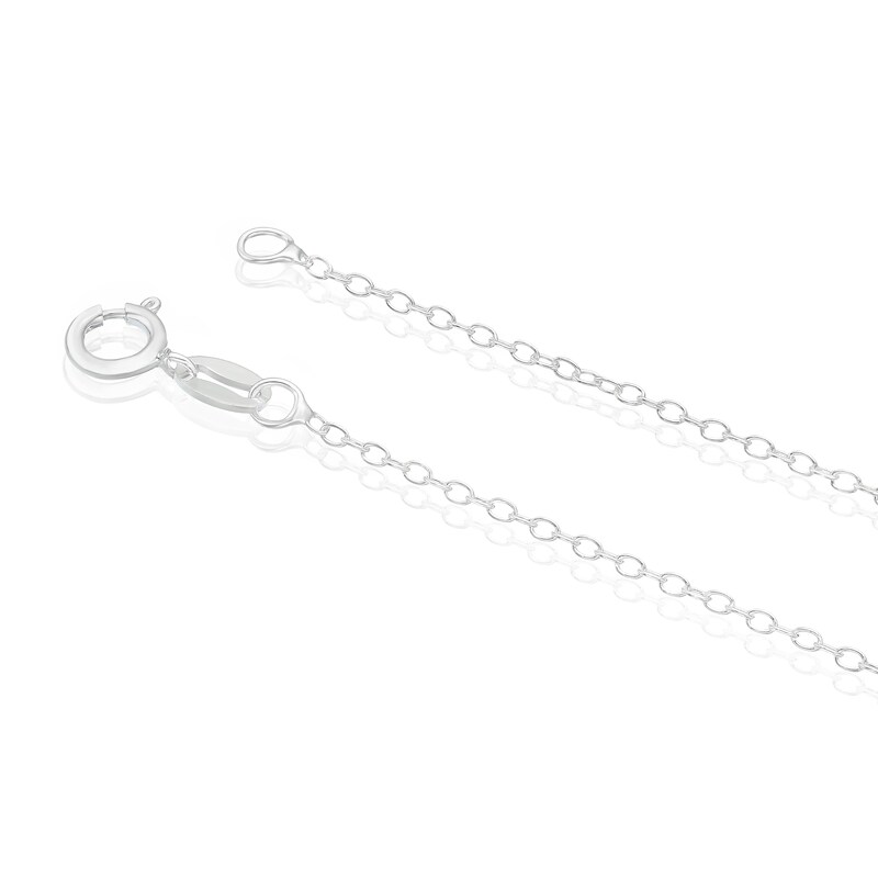 Main Image 3 of Sterling Silver Cubic Zirconia 'X' Bubble Initial Necklace