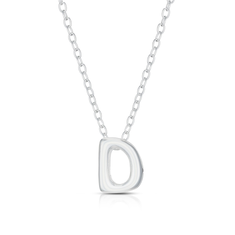 Main Image 1 of Sterling Silver 'D' Initial Necklace