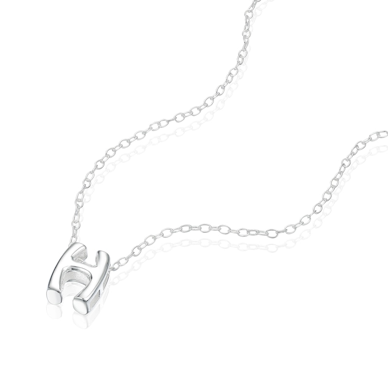 Main Image 2 of Sterling Silver 'H' Initial Necklace