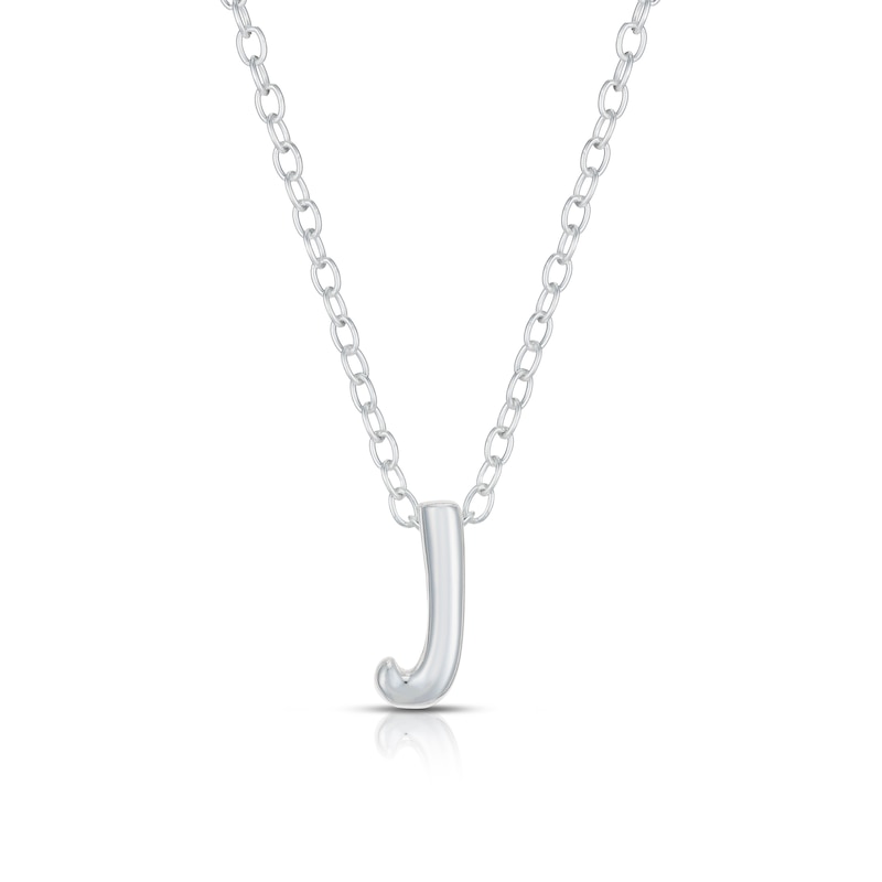 Main Image 1 of Sterling Silver 'J' Initial Necklace