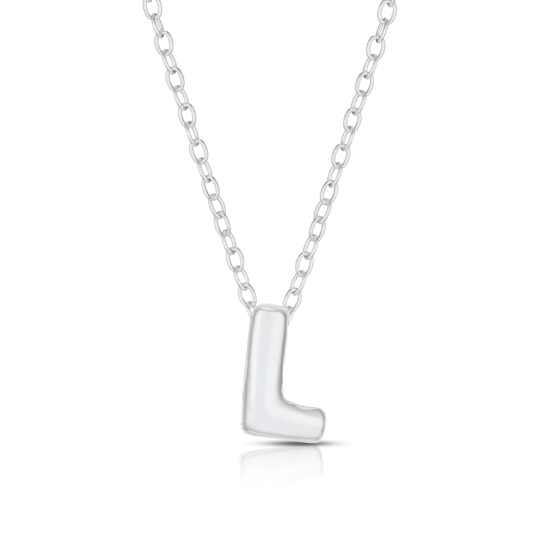 Main Image 1 of Sterling Silver 'L' Initial Necklace