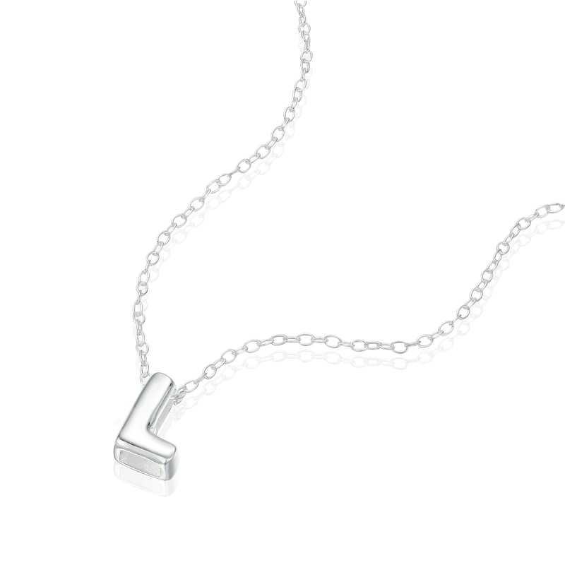 Main Image 2 of Sterling Silver 'L' Initial Necklace