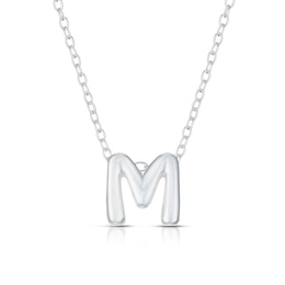 Sterling Silver 'M' Initial Necklace