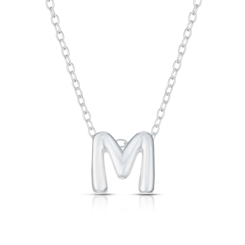 Main Image 1 of Sterling Silver 'M' Initial Necklace