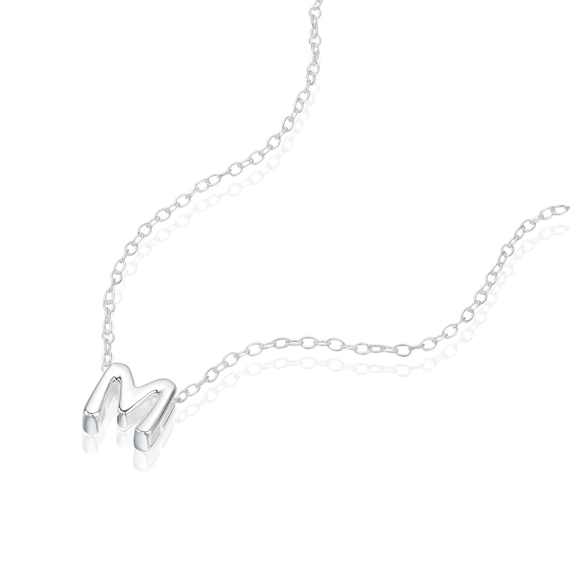 Main Image 2 of Sterling Silver 'M' Initial Necklace