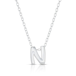 Sterling Silver 'N' Initial Necklace