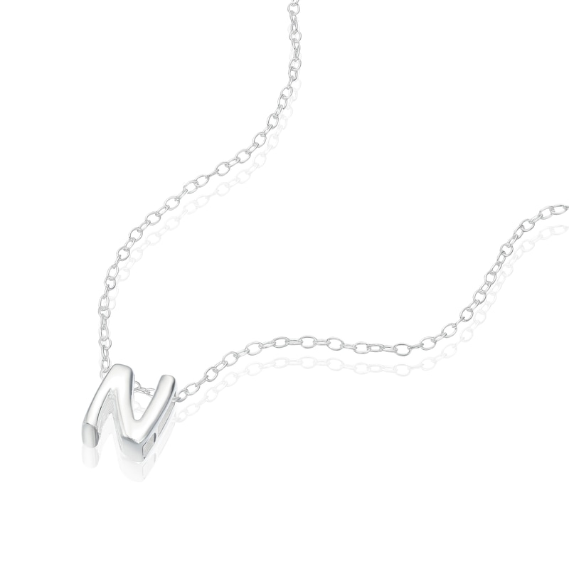 Main Image 2 of Sterling Silver 'N' Initial Necklace