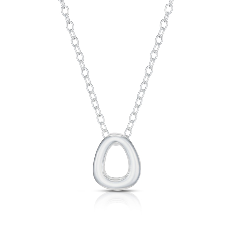 Main Image 1 of Sterling Silver 'O' Initial Necklace