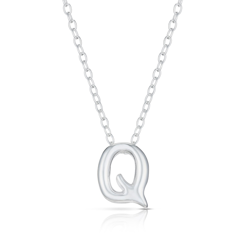 Main Image 1 of Sterling Silver 'Q' Initial Necklace