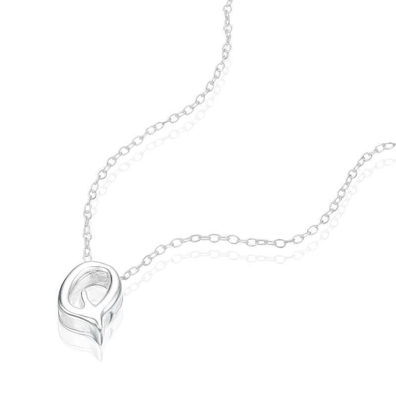 Main Image 2 of Sterling Silver 'Q' Initial Necklace