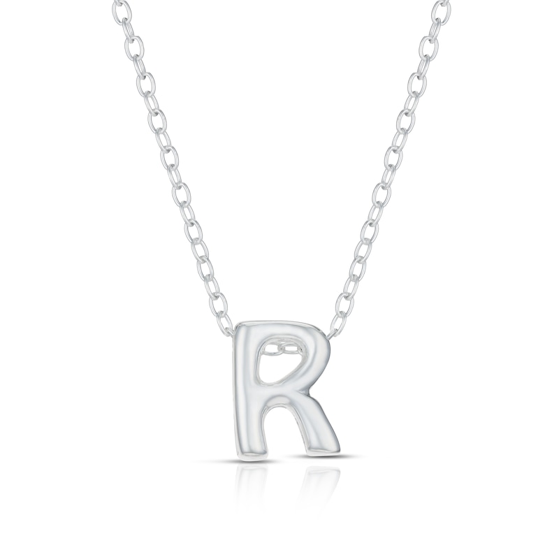 Main Image 1 of Sterling Silver 'R' Initial Necklace