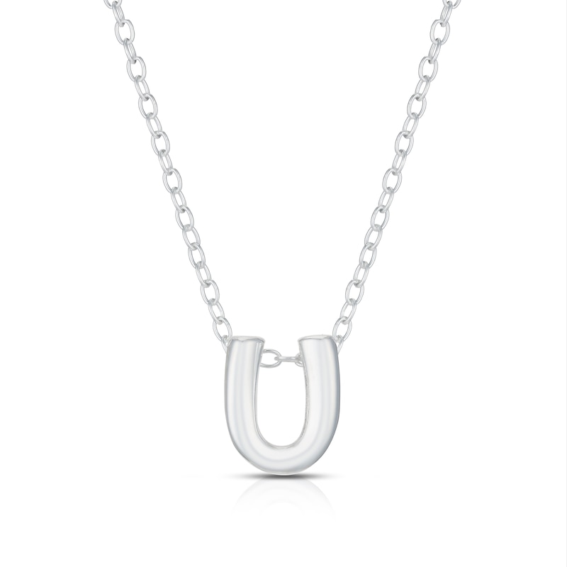 Main Image 1 of Sterling Silver 'U' Initial Necklace