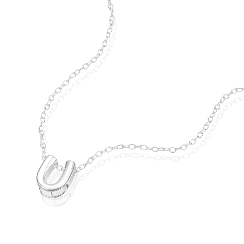 Main Image 2 of Sterling Silver 'U' Initial Necklace