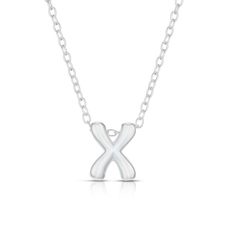 Main Image 1 of Sterling Silver 'X' Initial Necklace