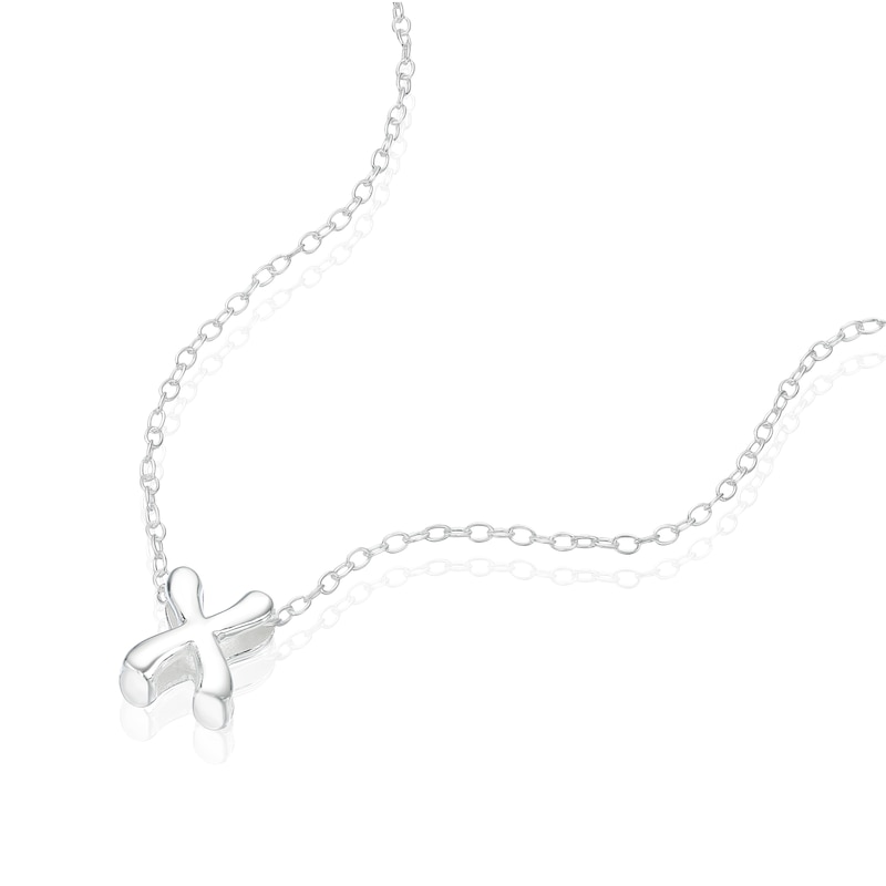 Main Image 2 of Sterling Silver 'X' Initial Necklace