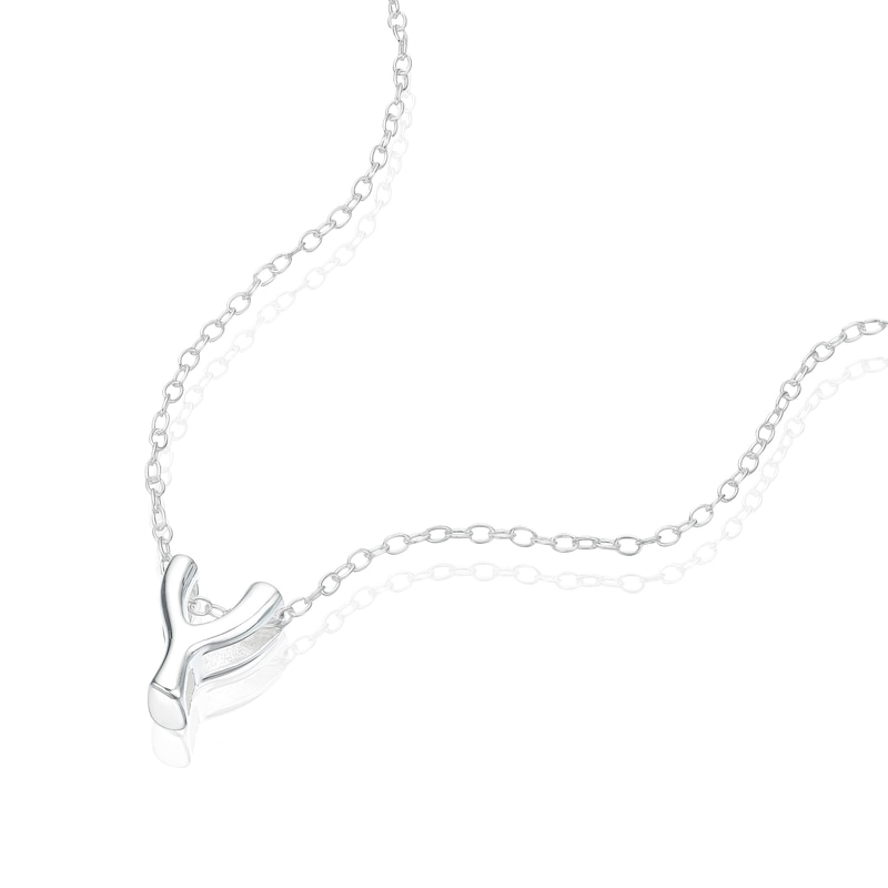 Main Image 2 of Sterling Silver 'Y' Initial Necklace