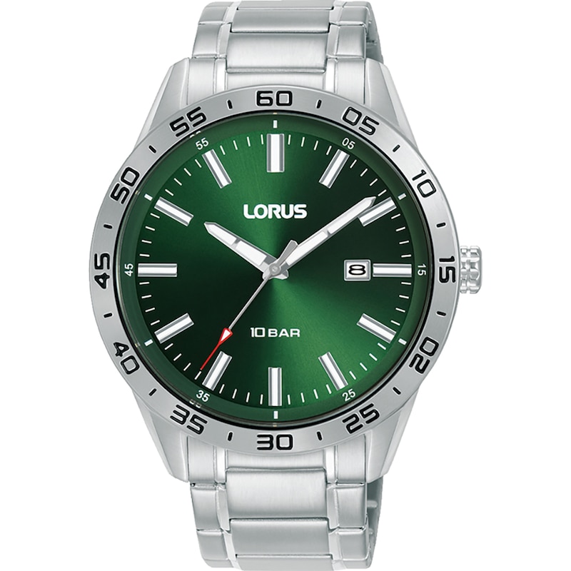 Lorus Signature Men's Green Dial  Stainless Steel Bracelet Watch