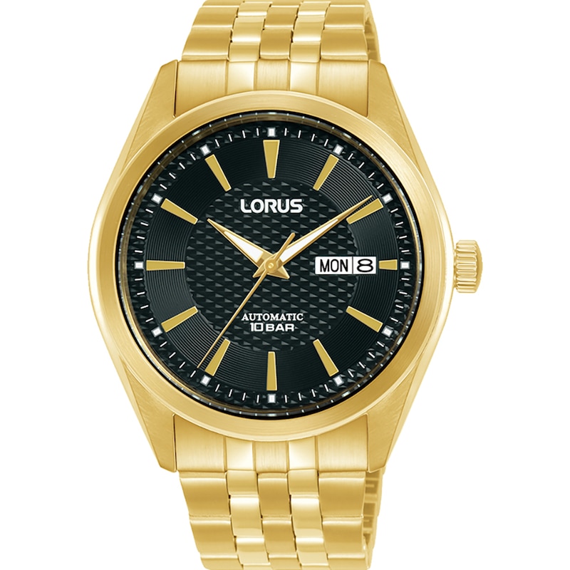 Main Image 1 of Lorus Automatic Men's Black Dial Gold Tone Stainless Steel Bracelet Watch