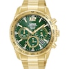 Thumbnail Image 1 of Lorus Solar Men's Chronograph Green Dial Gold Tone Stainless Steel Watch