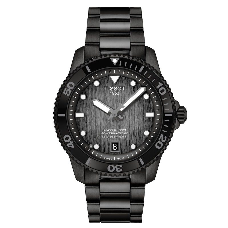 Main Image 1 of Tissot Seastar Men's Black Dial Stainless Steel Bracelet Watch