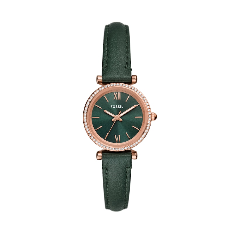 Main Image 1 of Fossil Carlie Ladies' Green Dial Green Leather Bracelet Watch