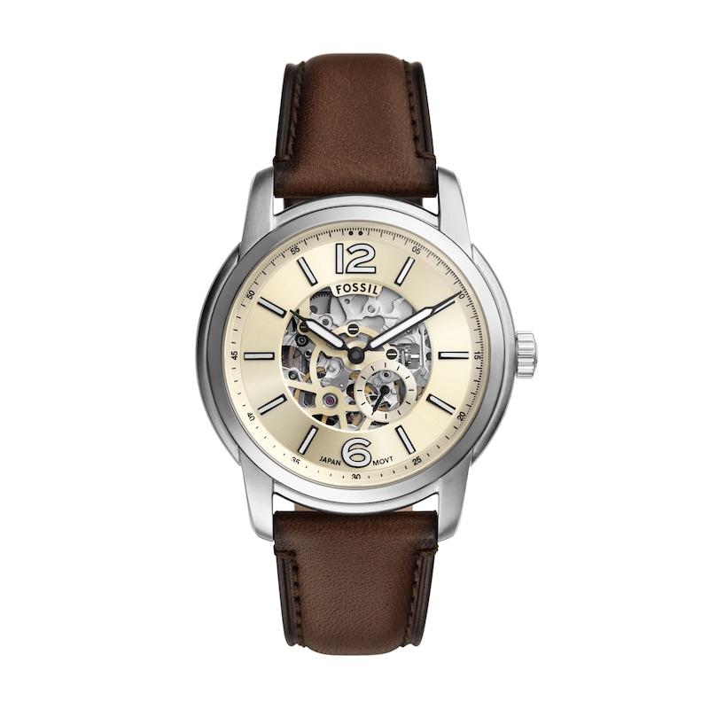 Main Image 1 of Fossil Heritage Men's Automatic Brown Leather Strap Watch