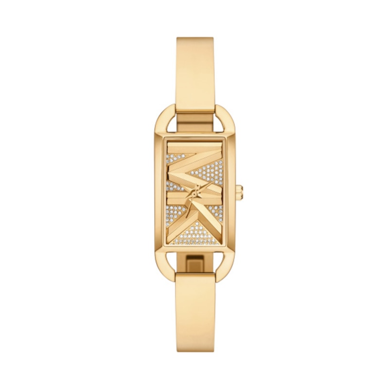 Main Image 1 of Michael Kors Ladies' Rectangle MK Gold Tone Bangle Watch