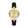 Thumbnail Image 1 of Armani Exchange Ladies' Gold Tone Case Black Leather Strap Watch