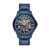 Thumbnail Image 1 of Armani Exchange Men's Rose Tone Skeleton Dial Blue Tone Bracelet Watch