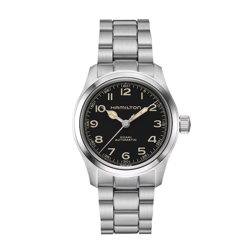 Main Image 1 of Hamilton Khaki Field Mini Muprh Men's Black Dial Stainless Steel Bracelet Watch