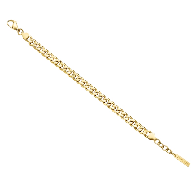 Main Image 4 of Police Long-Lasting Men's Gold Tone Cuban Chain Bracelet