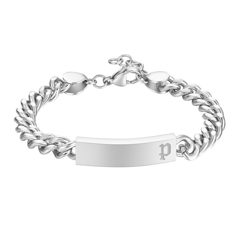 Main Image 2 of Police Strip II Men's Polished Stainless Steel Plain ID Bracelet