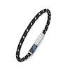 Thumbnail Image 1 of Police Plaint Men's Stainless Steel, Black & Charcoal Logo Woven Cord Bracelet