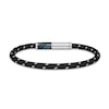 Thumbnail Image 2 of Police Plaint Men's Stainless Steel, Black & Charcoal Logo Woven Cord Bracelet