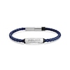 Thumbnail Image 2 of Police Warren Men's Stainless Steel Wing Logo Navy Leather Bracelet