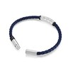 Thumbnail Image 3 of Police Warren Men's Stainless Steel Wing Logo Navy Leather Bracelet