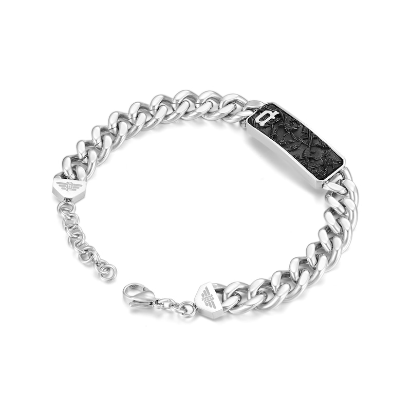 Main Image 3 of Police Men's Wire Gold Tone & Stainless Steel Mesh Motif Bracelet