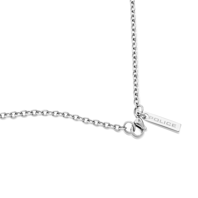 Main Image 3 of Police Whiz Antique Men's Stainless Steel Crystal Cross Pendant Necklace