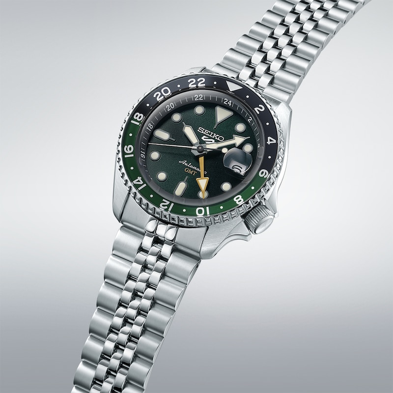 Main Image 2 of Seiko 5 Sports SKX GMT Men's Bi-Colour Bezel Green Dial Bracelet Watch