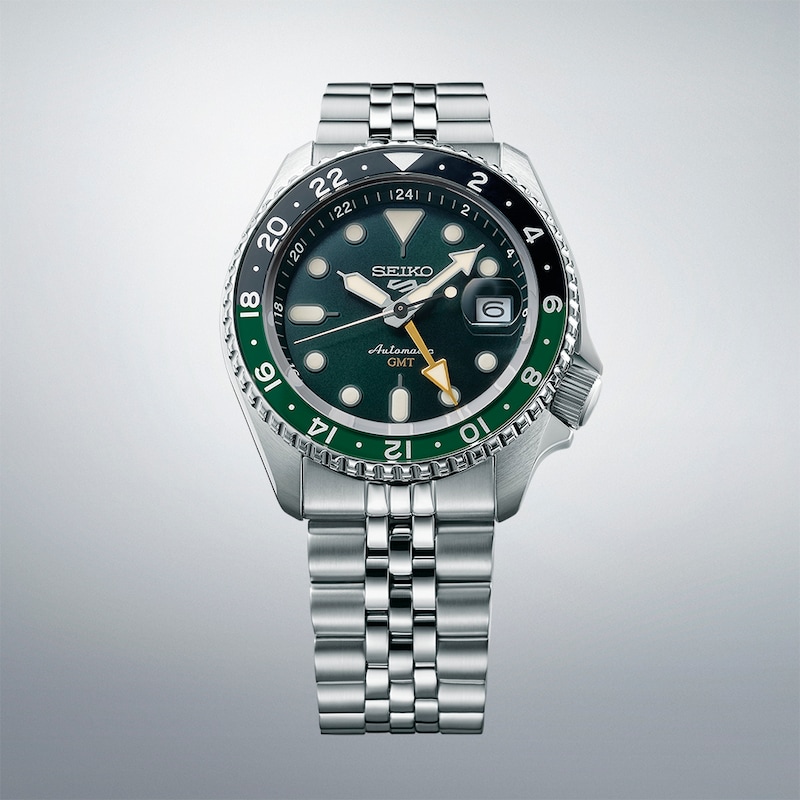 Main Image 3 of Seiko 5 Sports SKX GMT Men's Bi-Colour Bezel Green Dial Bracelet Watch