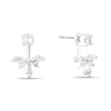 Thumbnail Image 1 of Silver Tone Cubic Zirconia Ear Jacket Leaf Stud Earrings