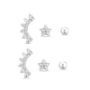 Thumbnail Image 1 of Silver Tone 3 Set Cubic Zirconia Stud Earrings