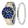 Thumbnail Image 1 of Maserati Competizione Men's Blue Dial Two Tone Watch & Bracelet Set