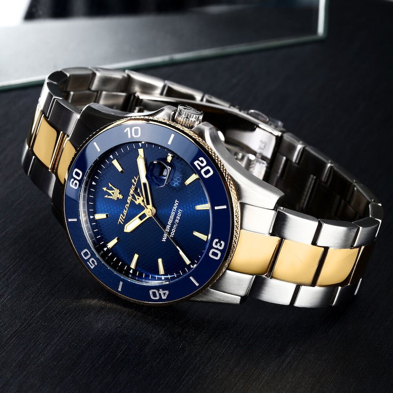 Main Image 6 of Maserati Competizione Men's Blue Dial Two Tone Watch & Bracelet Set