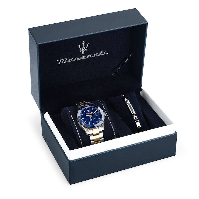 Main Image 7 of Maserati Competizione Men's Blue Dial Two Tone Watch & Bracelet Set